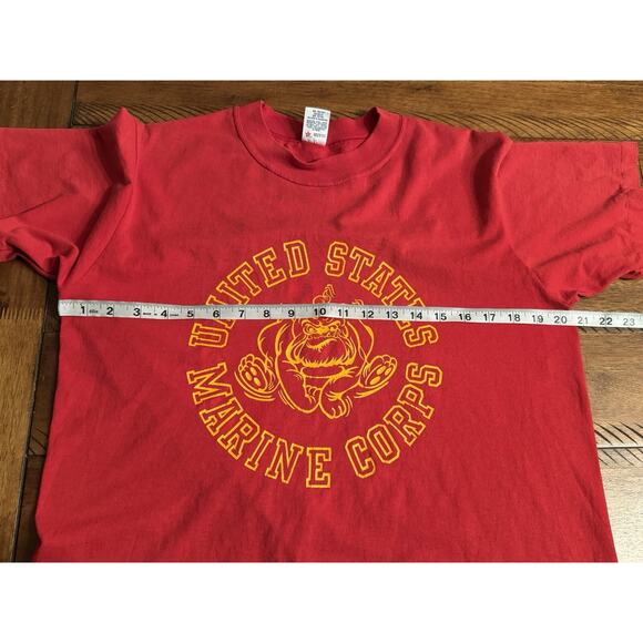 RARE USMC Marine Corps Devil Dog USA Made 2 Sided Graphic T Shirt Large Read - Picture 5 of 9